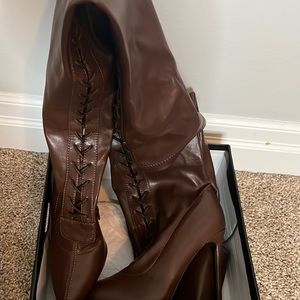 Thigh high heeled boots